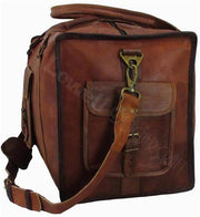 REAL LEATHER VINTAGE TRAVEL DUFFEL GYM BAG