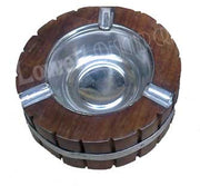 ROUND SHAPE WOODEN ASHTRAY HOUSE CAR CIGRATTE GIFT