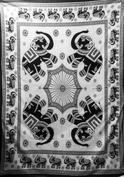 FLORAL HIPPIE ELEPHANT MANDALA TAPESTRY