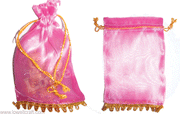 ORGANZA POUCH WITH GOLDEN FRINGE