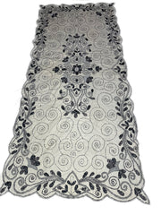 Golden color Embroidered  6 seat Dining Table Cover