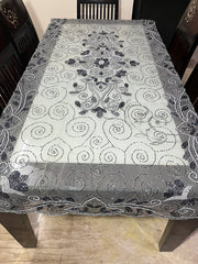 Golden color Embroidered  6 seat Dining Table Cover