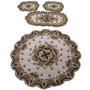 ROUND NET EMBROIDERY TABLE COVER (4 pcs set)