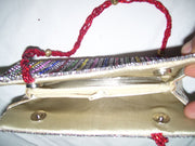Multicolor bead embroidery clutch purse