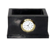 STONE TABLE WATCH WITH PEN HOLDER