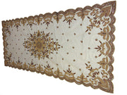 Golden color Embroidered  6 seat Dining Table Cover