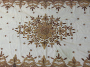 Golden color Embroidered  6 seat Dining Table Cover