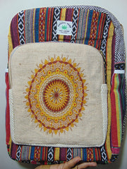 Hemp Laptop Backpack Bag digital print flower