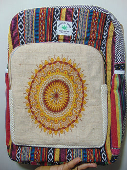 Hemp Laptop Backpack Bag digital print flower