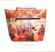 ETHNIC SHANTINIKETAN LEATHER BAG DEPICTING KRISHNA & RADA