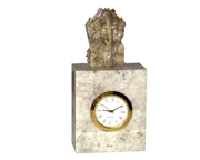 STONE TABLE WATCH WITH PEN HOLDER