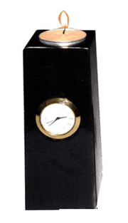 STONE TABLE WATCH WITH PEN HOLDER