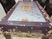 Golden color Embroidered  6 seat Dining Table Cover