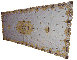 Golden color Embroidered  6 seat Dining Table Cover