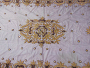 Golden color Embroidered  6 seat Dining Table Cover