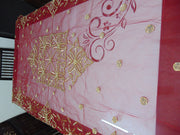 Dark red color Embroidered  6 seat Dining Table Cover