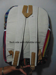 Hemp Laptop Backpack Bag digital print flower