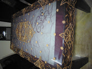 Brown color Embroidered  6 seat Dining Table Cover