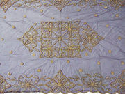 Brown color Embroidered  6 seat Dining Table Cover