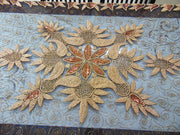 Brown color Heavy Embroidered  6 seat Dining Table Cover