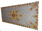 Brown color Heavy Embroidered  6 seat Dining Table Cover
