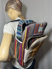 Hemp Laptop Backpack Bag digital print flower