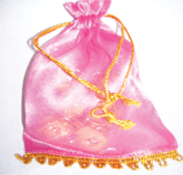 ORGANZA POUCH WITH GOLDEN FRINGE
