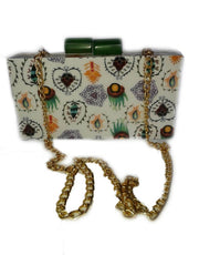 GEOMETRICAL PATTERN RESIN CLUTCH BOX PURSE BAGS