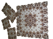 NET  EMBROIDERY TABLE COVER (4 PCS SET)