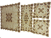 Golden Bead embroidery tablecloth square two coffee table cover and runner