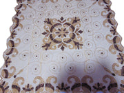 Golden Bead embroidery tablecloth square two coffee table cover and runner