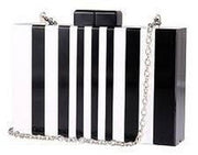 STRIPE DESIGN ACRYLIC OR RESIN LADIES CLUTCH PURSE BAG