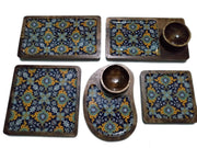 Wooden Platter for Serving Food with Bowls