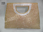 Zircon & Bead Work Hand Clutch Purse
