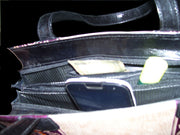 BATIK PRINT LEATHER HANDLE BAG