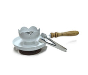 metal Wood Incense Burner Set with fork Handmade Bakhoor Burner