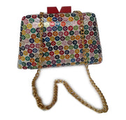 GEOMETRICAL PATTERN RESIN CLUTCH BOX PURSE BAGS