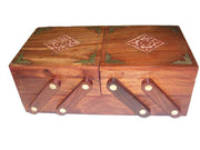 DOUBLE FOLD WOODEN JEWELRY BOX