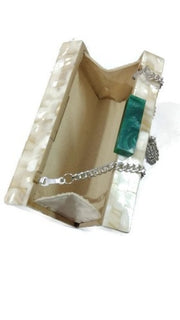 PEARL ACRYLIC RESIN CLUTCH BOX PURSE BAGS
