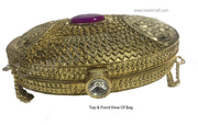 ENGRAVED METAL BAG GOLD