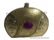 ENGRAVED METAL BAG GOLD