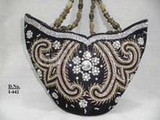 Zircon & Bead Work Hand Clutch Purse