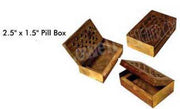 WOODEN  PILL BOX