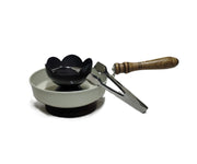 metal Wood Incense Burner Set with fork Handmade Bakhoor Burner