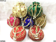 Bead Work Round Drawstring Pouch