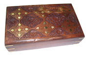 CARVING WOODEN BOX BRASS INLAY (10
