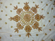 Golden sequence Bead embroidery square tablecloth