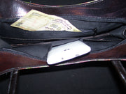 CIRCLE EMBOSS  ROUND CUT LEATHER BAG