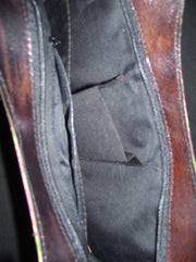CIRCLE EMBOSS  ROUND CUT LEATHER BAG