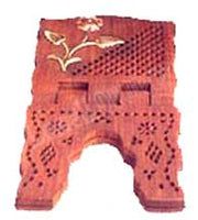 WOODEN CUTTING & BRASS INLAY REHAL HOLY BOOK STAND(13